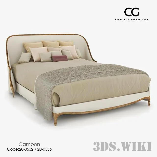furniture - Christopher Guy Cambon bed and headboard 3D Model