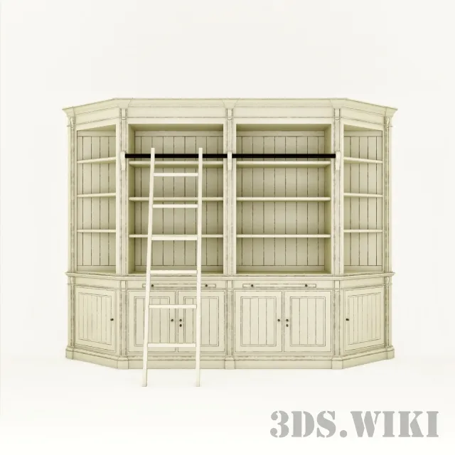 furniture - Cigar Brown Library of Athens 3D Model