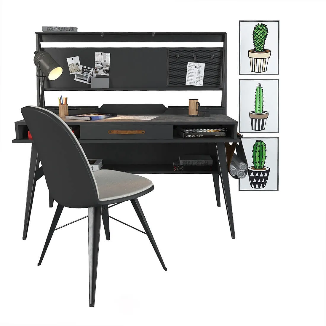 furniture - Cilek dark metall 3D Model