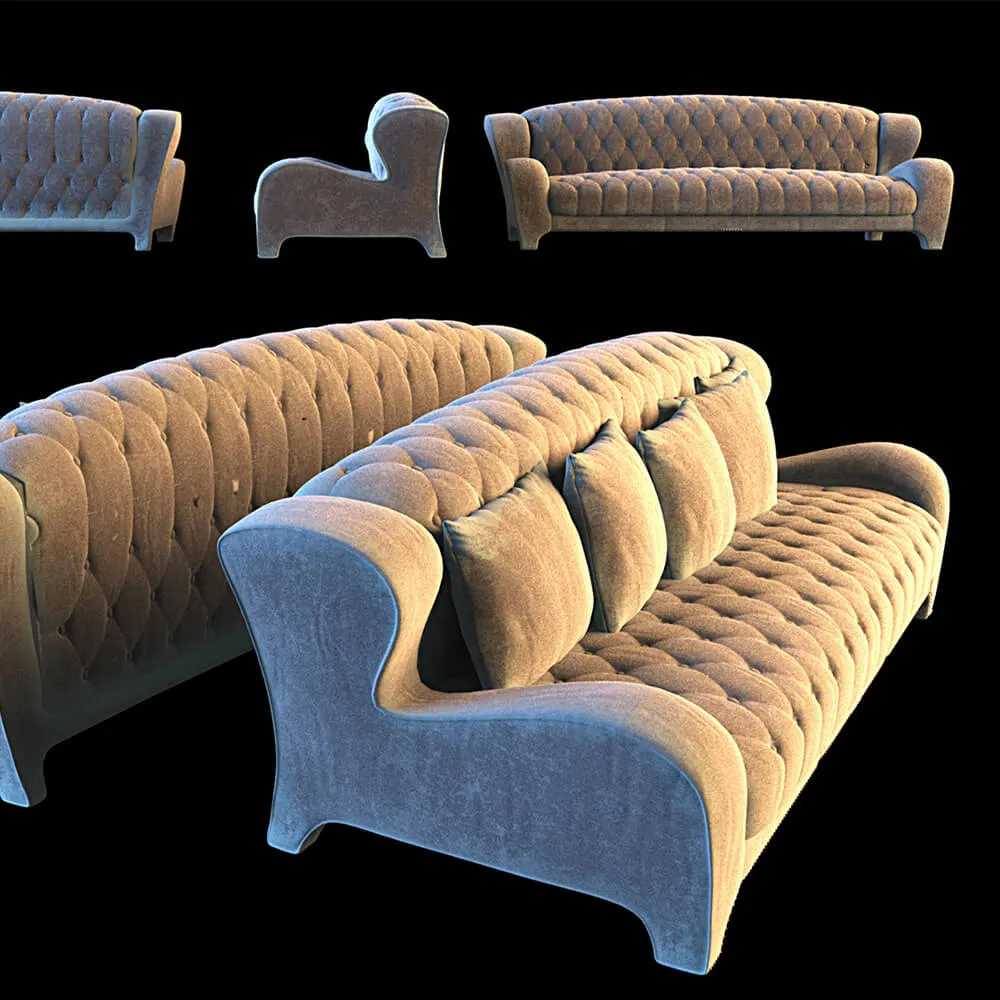 furniture - Classic beautiful sofa 3D Model
