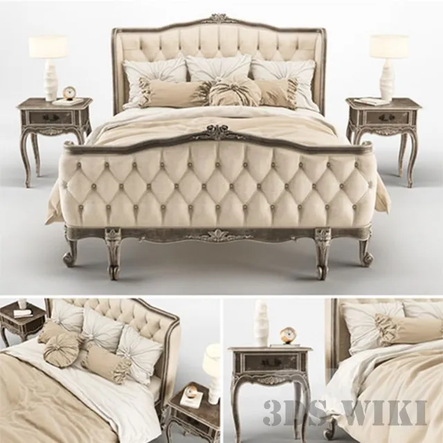 furniture - Classic bed 3D Model