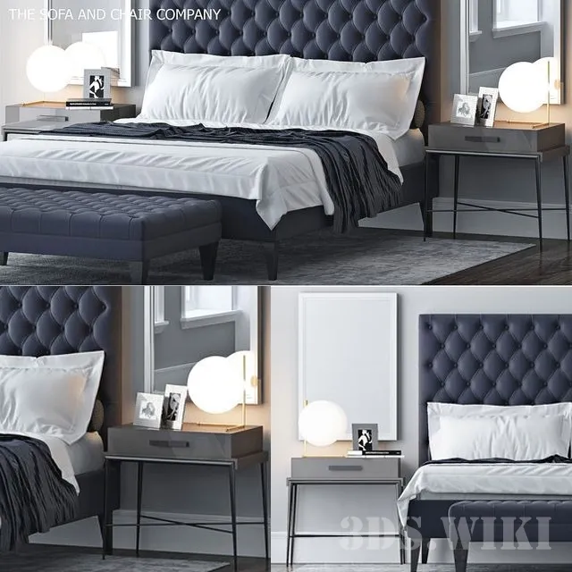 furniture - Classic bed 3D Model