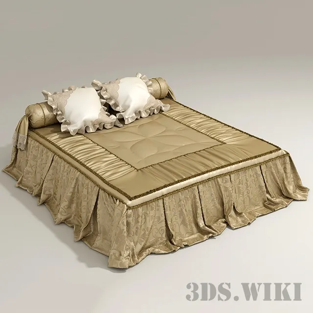 furniture - Classic bed linen 3D Model