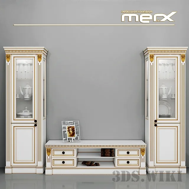 furniture - Classic cabinet and shelf showcases MERX 3D Model