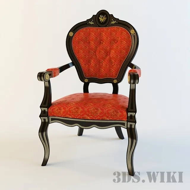 furniture - Classic chair with armrests 3D Model