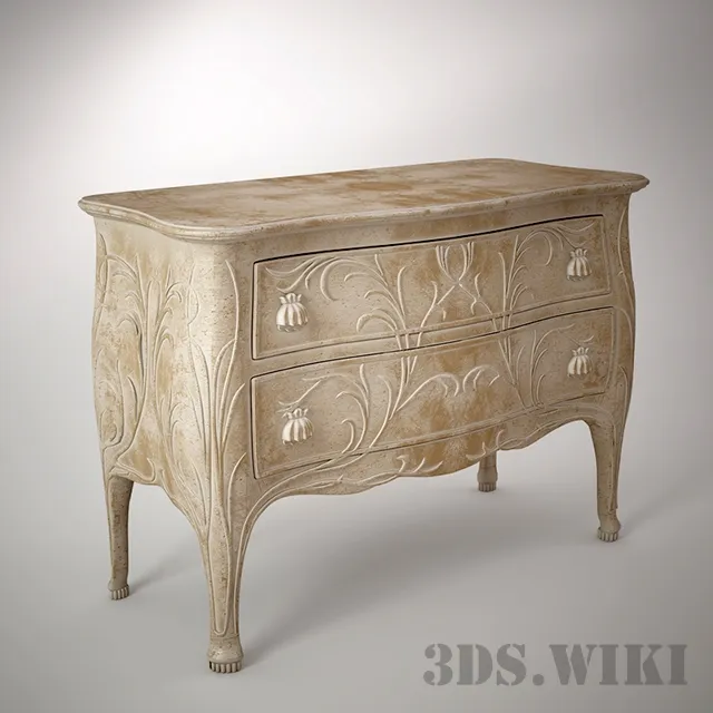 furniture - Classic chest of drawers with beautiful patterns 3D Model