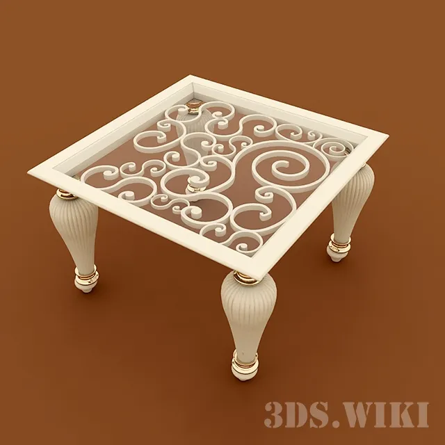 furniture - Classic glass coffee table 3D Model