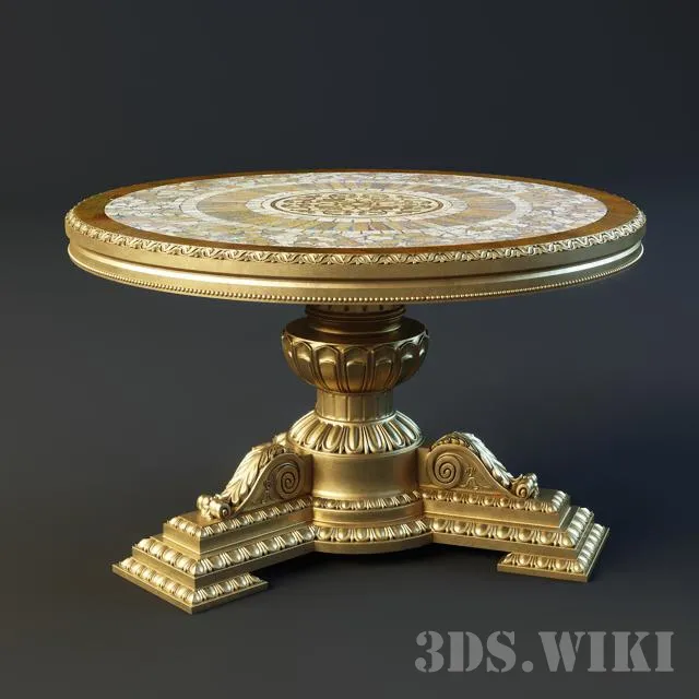 furniture - Classic golden table 3D Model