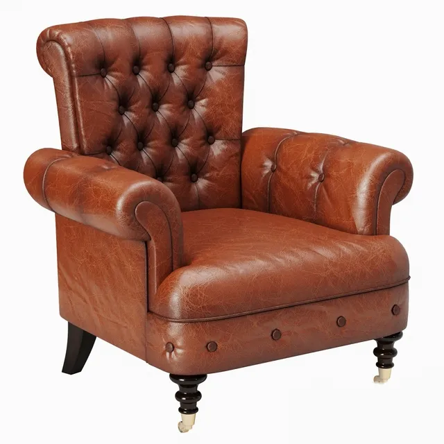 furniture - Classic leather armchair 3D Model