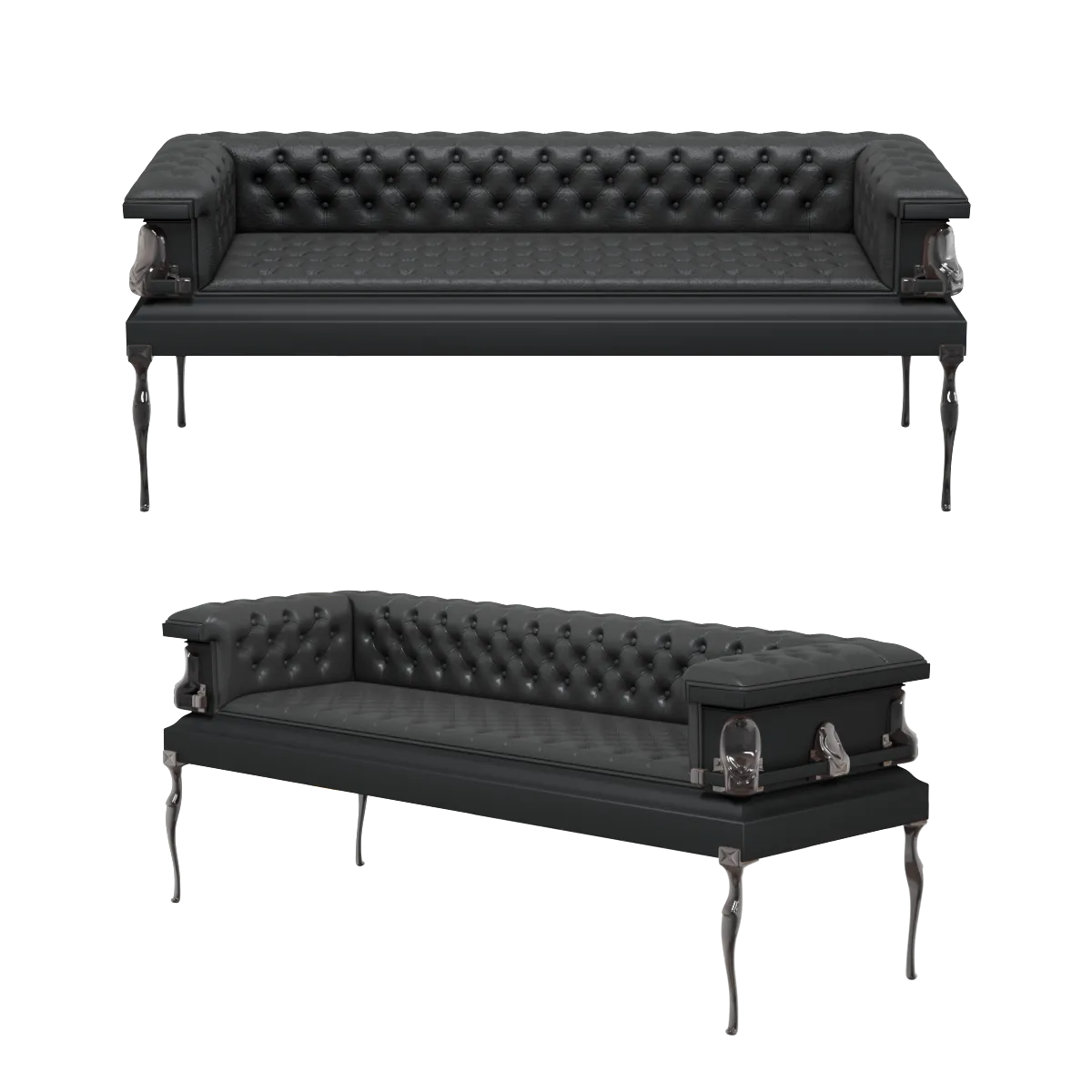 furniture - Classic leather sofa 3D Model