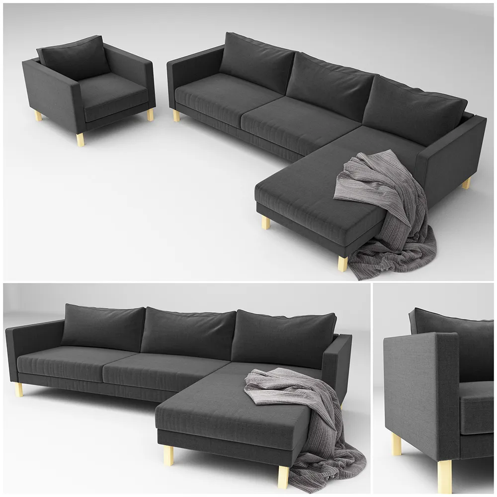 furniture - Classic sofa and armchair 3D Model
