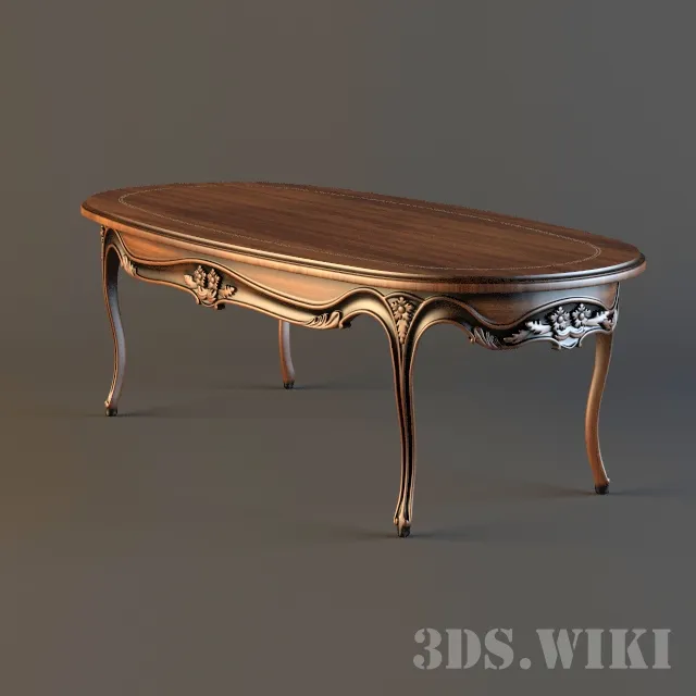furniture - Classic table with rounded corners 3D Model