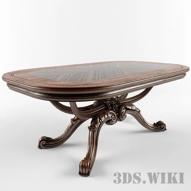 furniture - Classic table with rounded edges 3D Model
