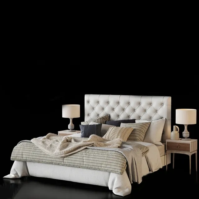 furniture - Classical  + Zara Home bed 3D Model