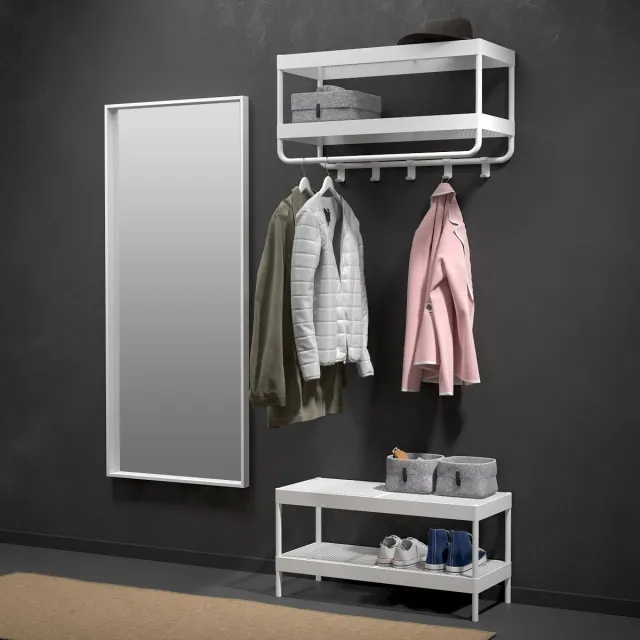 furniture - Clothing in the hallway 3D Model