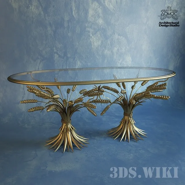 furniture - Coco Chanel golden coffee table 3D Model