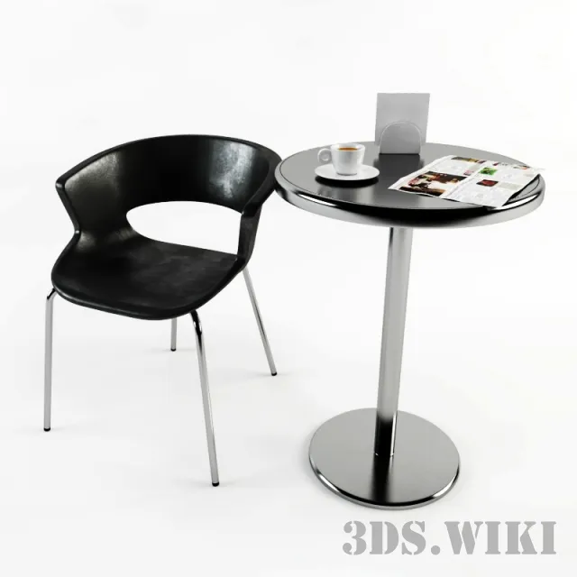 furniture - Coffee table chair and decorative set 3D Model