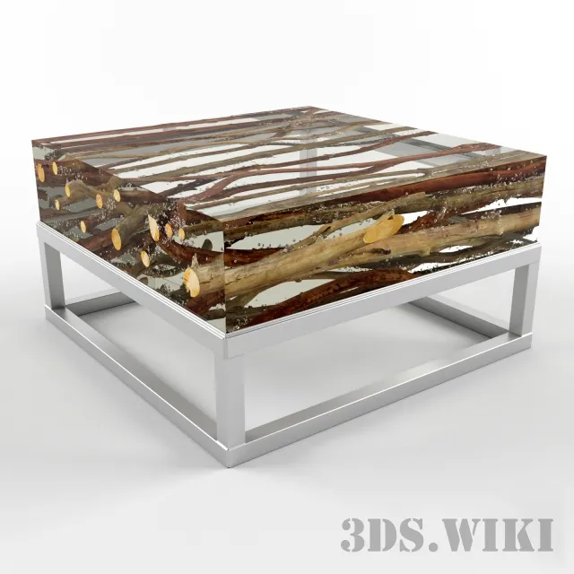 furniture - Coffee table F246 Kisim Acrylic 3D Model