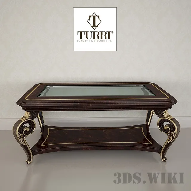 furniture - Coffee table Turri - Classic TC191Le 3D Model