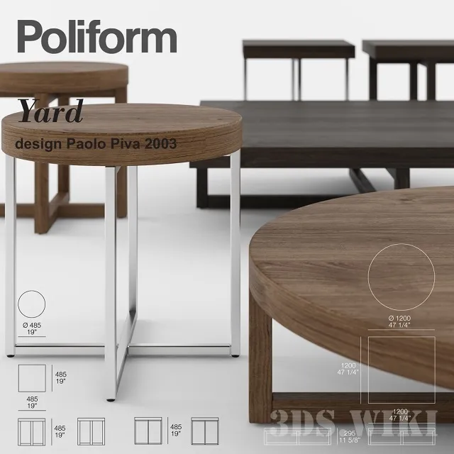 furniture - Coffee tables POLIFORM Yard 3D Model