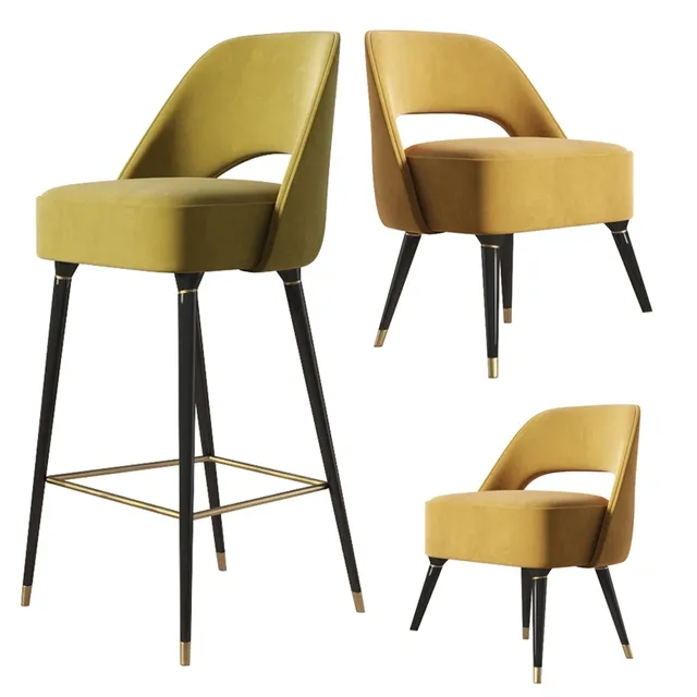 furniture - Collins chair and  barstool set Essential Home 3D Model