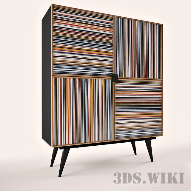 furniture - Colored Kitchen Cabinet 3D Model