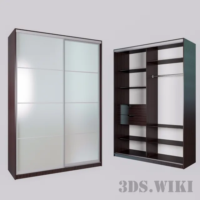 furniture - Compact wardrobe for a bedroom 3D Model