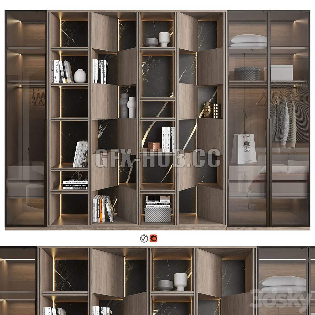 Furniture composition 104 3D Model