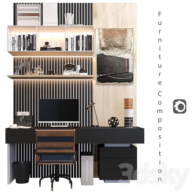 Furniture Composition | 15 | Corona 3D Model