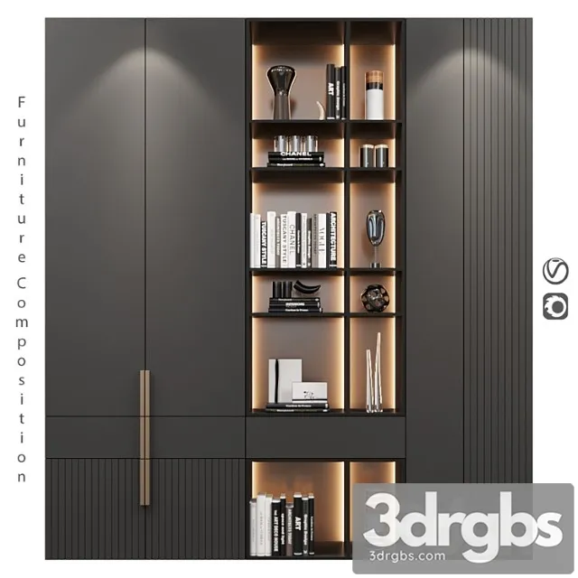 Furniture Composition 332 Shkaf 3D Model Free