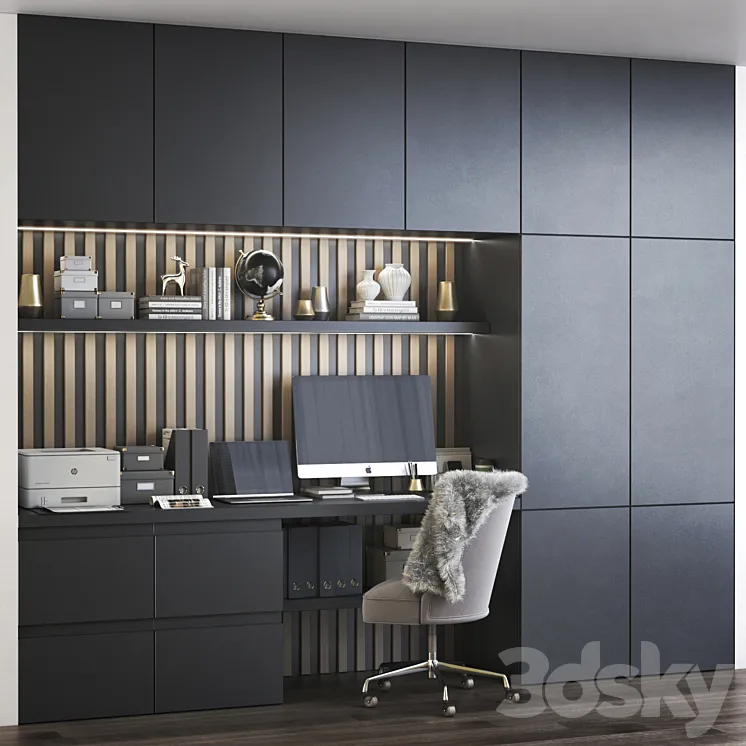 Furniture composition 4 3D Model Free