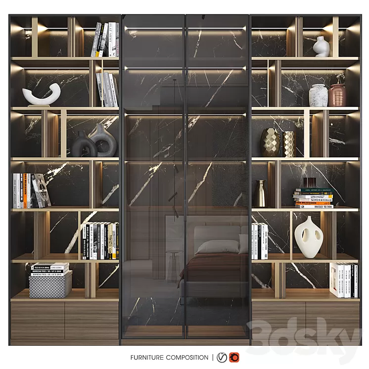 Furniture composition 49 3D Model Free