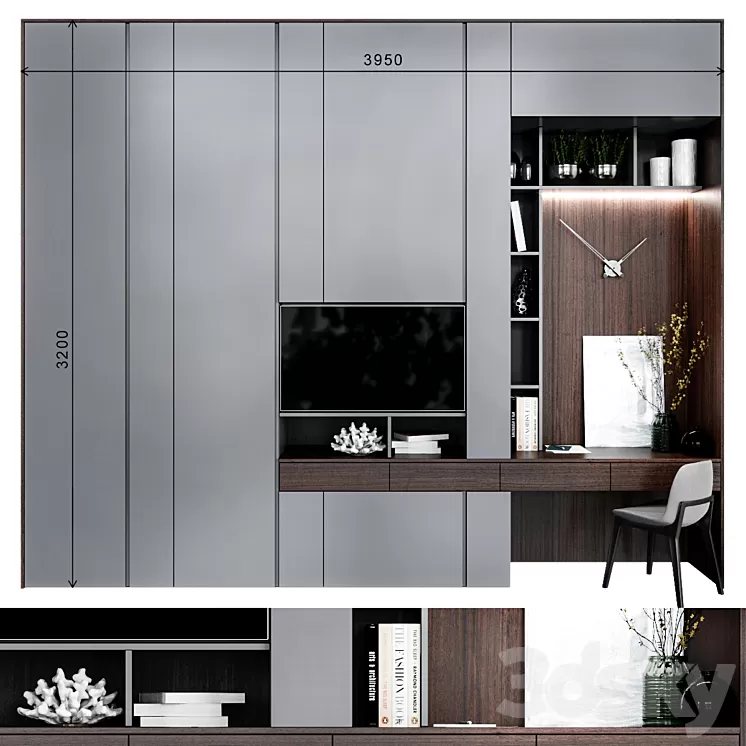 Furniture composition for bedroom Set-1 3D Model