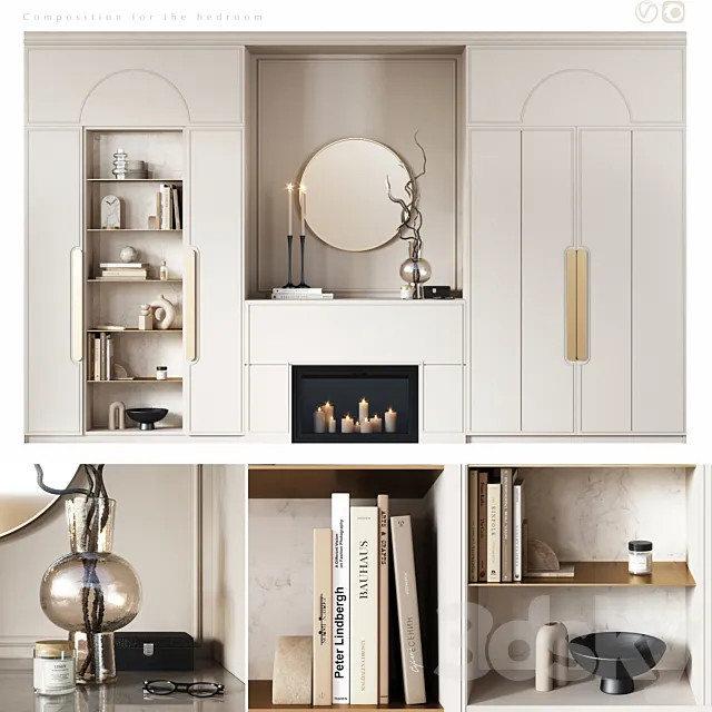 Furniture composition for bedroom_2 3D Model