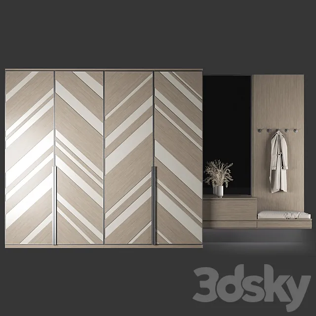 Furniture composition for hallway 61 3D Model