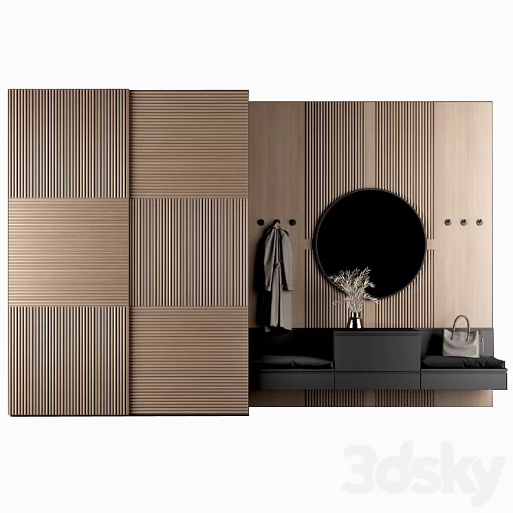 Furniture composition for hallway 63 3D Model