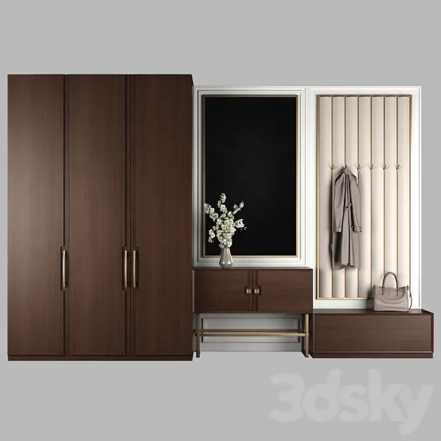 Furniture composition for hallway 65 3DModel