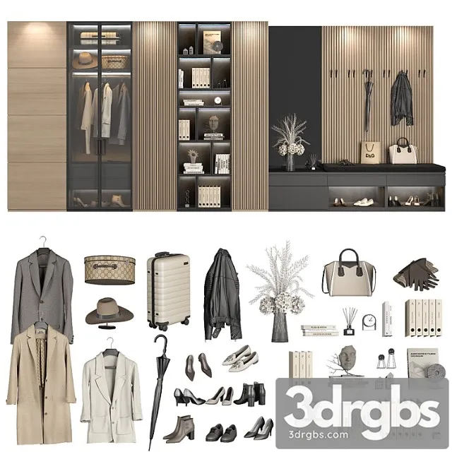 Furniture composition for the hallway 99 part 1 2 3D Model Free