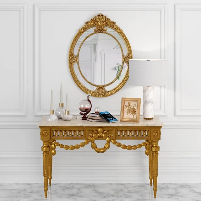 furniture - Console in Gilt Wood 3D Model