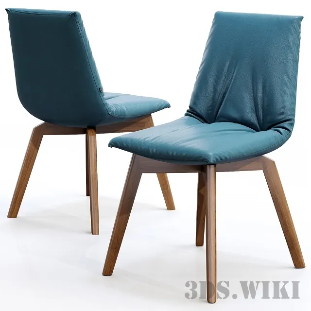 furniture - Contemporary chair LUI Leather - TEAM 7 3D Model