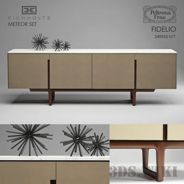 furniture - Contemporary chest of drawers Poltrona Frau FIDELIO 3D Model
