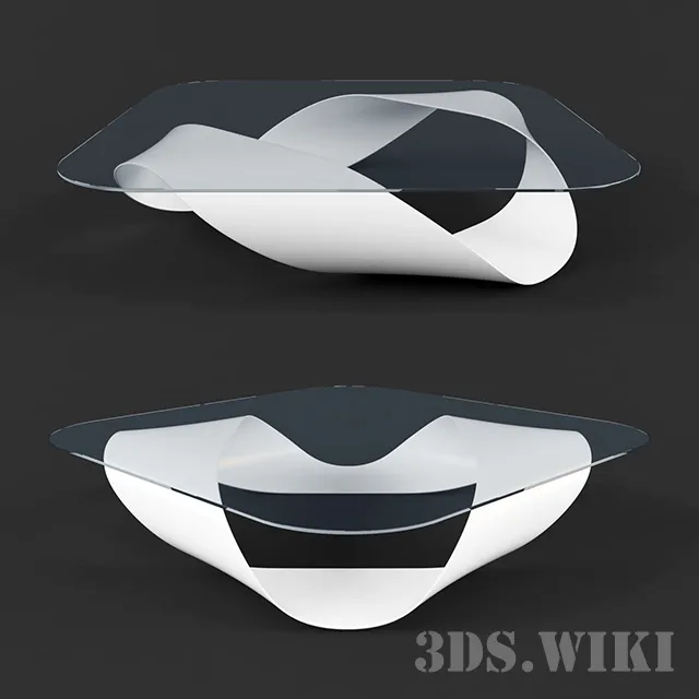 furniture - Contemporary coffee table Kristalia Mobius 3D Model