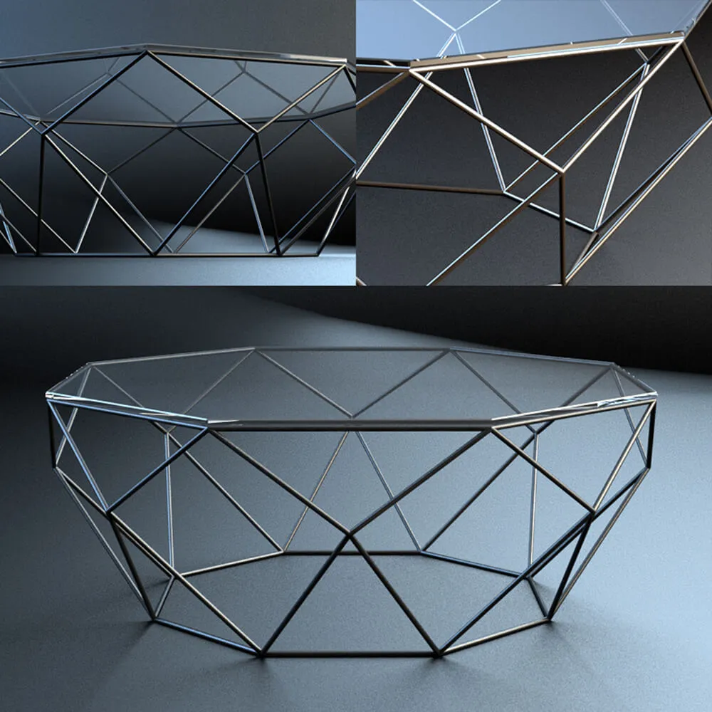 furniture - Contemporary coffee table TAVOLINO OVALE PRECIOUS 3D Model