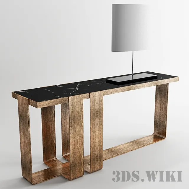 furniture - Contemporary console and table lamp 3D Model