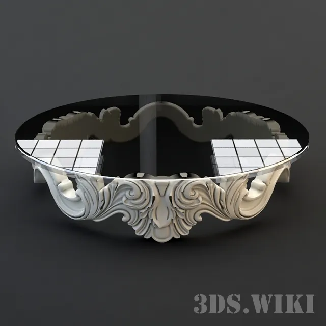 furniture - Contemporary glass coffee table 3D Model