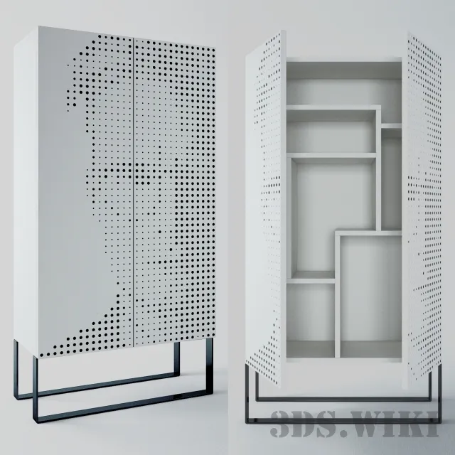 furniture - Contemporary wardrobe Guess storage by Jipson 3D Model