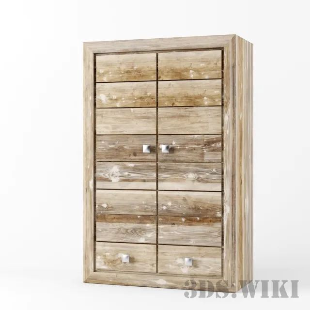furniture - Contemporary wooden wardrobe 3D Model