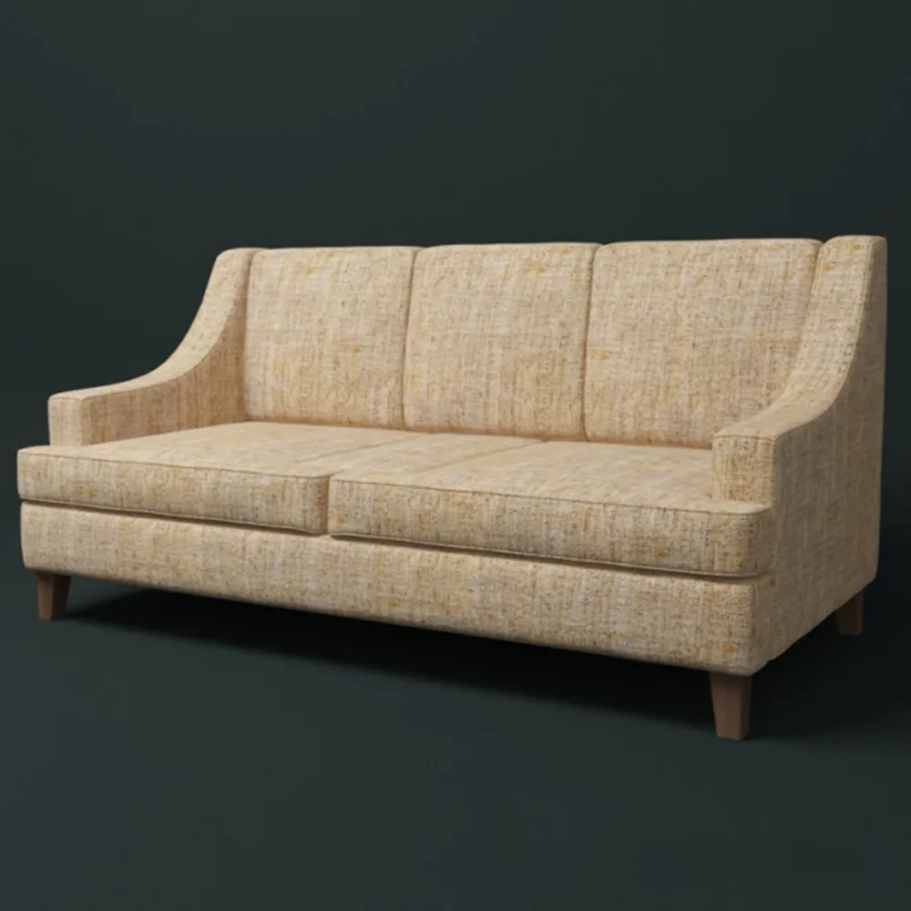 furniture - Copely Microfiber in Ethnic Sofa 3D Model