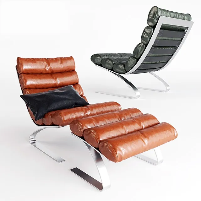 furniture - Cor Sinus Chair and  Pouf 3D Model