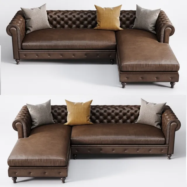 furniture - Corner sofa  Chester Alberta Salotti 3D Model